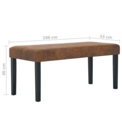 Banc 106 Cm Marron Similicuir Daim Rozy -Chaise Soldes Magasin banc 106 cm marron similicuir daim rozy 3666722448994 787994