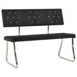 Banc 110 Cm Noir Velours