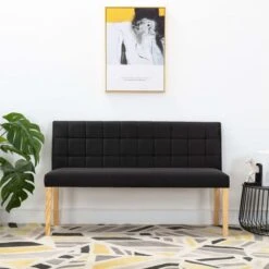 Banc 140 Cm Noir Tissu