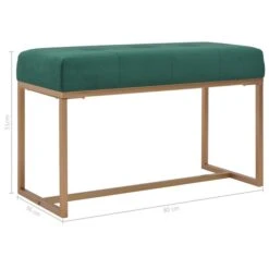 Banc 80 Cm Vert Velours -Chaise Soldes Magasin banc 80 cm vert velours 3666722849739 616047