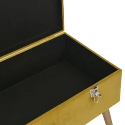 Banc Avec Compartiment De Rangement 80cm Jaune Moutarde Velours -Chaise Soldes Magasin banc avec compartiment de rangement 80cm jaune moutarde velours 3666722251235 1089945