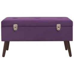 Banc Avec Compartiment De Rangement Violet 80 Cm Velours -Chaise Soldes Magasin banc avec compartiment de rangement violet 80 cm velours 8720286351789 883536