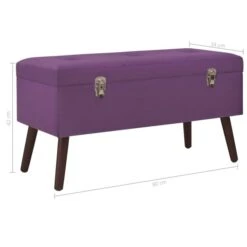 Banc Avec Compartiment De Rangement Violet 80 Cm Velours -Chaise Soldes Magasin banc avec compartiment de rangement violet 80 cm velours 8720286351789 883540