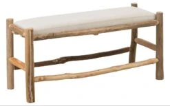 Banc Avec Coussin 2 Places Bois Bicolore Ninon L 102.5 Cm