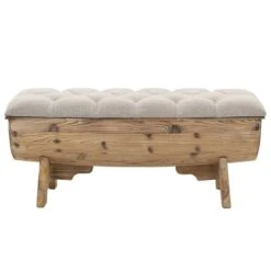 Banc Avec Rangement En Forme De Tonneau Bois De Sapin Et Tissu Crème Vinto 12 Banc Avec Rangement En Forme De Tonneau Bois De Sapin Et Tissu Crème Vinto -Chaise Soldes Magasin banc avec rangement en forme de tonneau bois de sapin et tissu creme vinto 3666722586177 379643