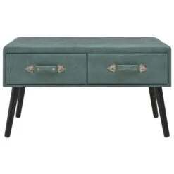 Banc Avec Tiroirs 80 Cm Vert De Mer Similicuir -Chaise Soldes Magasin banc avec tiroirs 80 cm vert de mer similicuir 3666722450942 777016