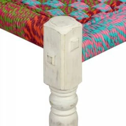 Banc Bois D'acacia Massif Avec Tissu Chindi Multicolore -Chaise Soldes Magasin banc bois d acacia massif avec tissu chindi multicolore 8718475531203 605778