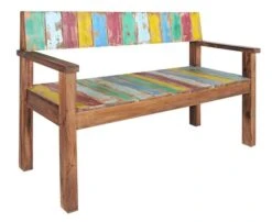 Banc Bois Massif Recyclé Avec Accoudoirs Moust