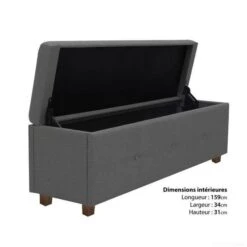 Banc Coffre - Bout De Lit Velours Gris Clair Classique - L 160 Cm -Chaise Soldes Magasin banc coffre bout de lit velours gris clair classique l 160 cm 3612400228969 533568