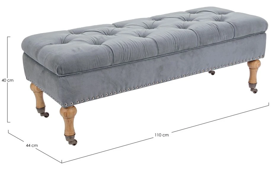 Banc Coffre En Bois De Pin Gris Avec Roues Arlo L 110 Cm 3 Banc Coffre En Bois De Pin Gris Avec Roues Arlo L 110 Cm – Image 3