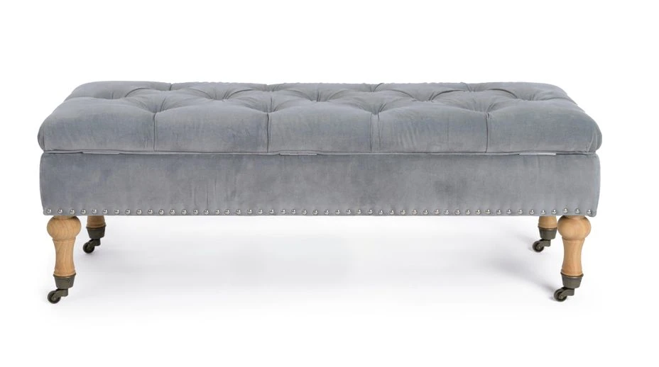 Banc Coffre En Bois De Pin Gris Avec Roues Arlo L 110 Cm 7 Banc Coffre En Bois De Pin Gris Avec Roues Arlo L 110 Cm – Image 7