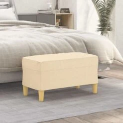 Banc Crème 70x35x41 Cm Tissu