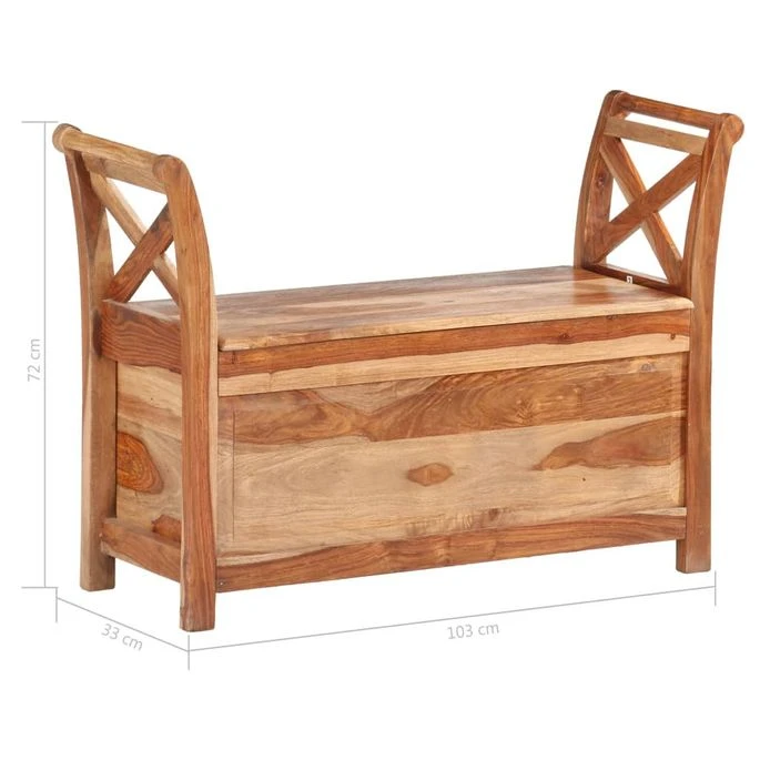 Banc D'entrée 103x33x72 Cm Bois Solide 7 Banc D'entrée 103x33x72 Cm Bois Solide – Image 7
