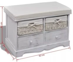 Banc De Rangement 2 Tiroirs Et 2 Paniers Bois Massif Clair Poupa -Chaise Soldes Magasin banc de rangement 2 tiroirs et 2 paniers bois massif clair poupa 3666722582247 254480