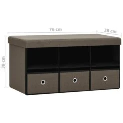Banc De Rangement Pliable Marron 76x38x38 Cm Faux Lin 19 Banc De Rangement Pliable Marron 76x38x38 Cm Faux Lin -Chaise Soldes Magasin banc de rangement pliable marron 76x38x38 cm faux lin 3666722113502 1382103