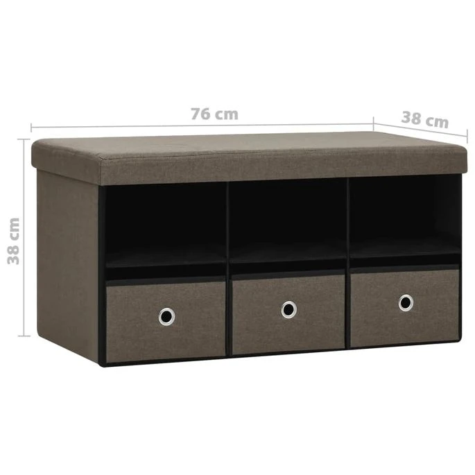 Banc De Rangement Pliable Marron 76x38x38 Cm Faux Lin 10 Banc De Rangement Pliable Marron 76x38x38 Cm Faux Lin – Image 10