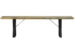 Banc Industriel Bois Massif Multicolore Et Pieds Acier Laqué Noir Borik 160 Cm -Chaise Soldes Magasin banc industriel bois massif multicolore et pieds acier laque noir borik 160 cm 3666722562126 379574