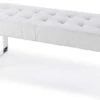 Banquette Capitonnée Tissu Et Pieds Acier Inoxydable Dezina
