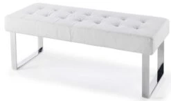 Banquette Capitonnée Tissu Et Pieds Acier Inoxydable Dezina