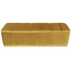 Banquette Coffre Velours Jaune Ocre Et Pied Métal Doré Enya 7 Banquette Coffre Velours Jaune Ocre Et Pied Métal Doré Enya -Chaise Soldes Magasin banquette coffre velours jaune ocre et pied metal dore alexandrie 3327480052730 408060