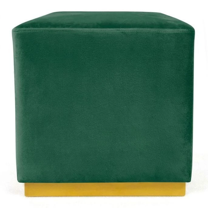 Banquette Et Poufs Velours Vert Et Métal Doré Ismael 5 Banquette Et Poufs Velours Vert Et Métal Doré Ismael – Image 5