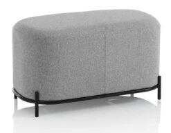 Banquette Tissu Gris Et Pieds Métal Noir Tivany L 82 Cm