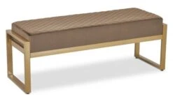 Banquette Velours Marron Et Pieds Métal Doré Masson