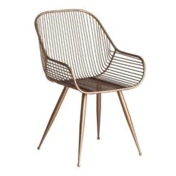 Chaise à Manger Métal Doré Lamia - Lot De 2