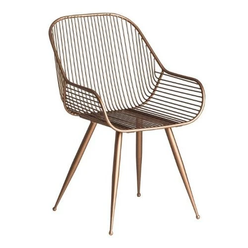 Chaise à Manger Métal Doré Lamia - Lot De 2 1 Chaise à Manger Métal Doré Lamia - Lot De 2