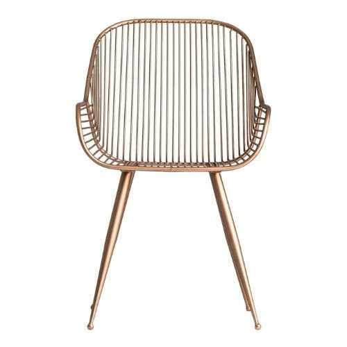 Chaise à Manger Métal Doré Lamia - Lot De 2 2 Chaise à Manger Métal Doré Lamia - Lot De 2 – Image 2