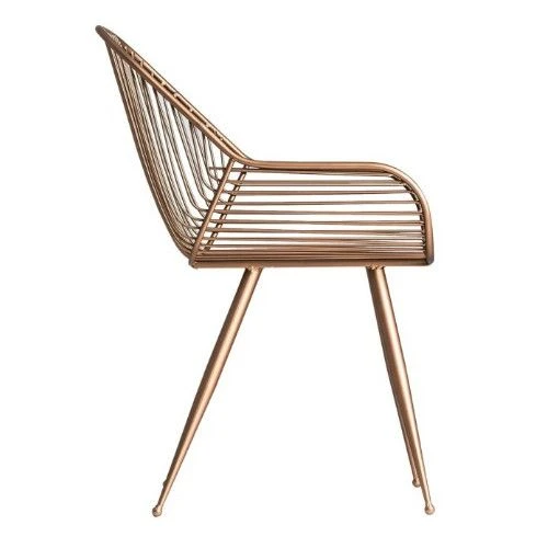 Chaise à Manger Métal Doré Lamia - Lot De 2 3 Chaise à Manger Métal Doré Lamia - Lot De 2 – Image 3