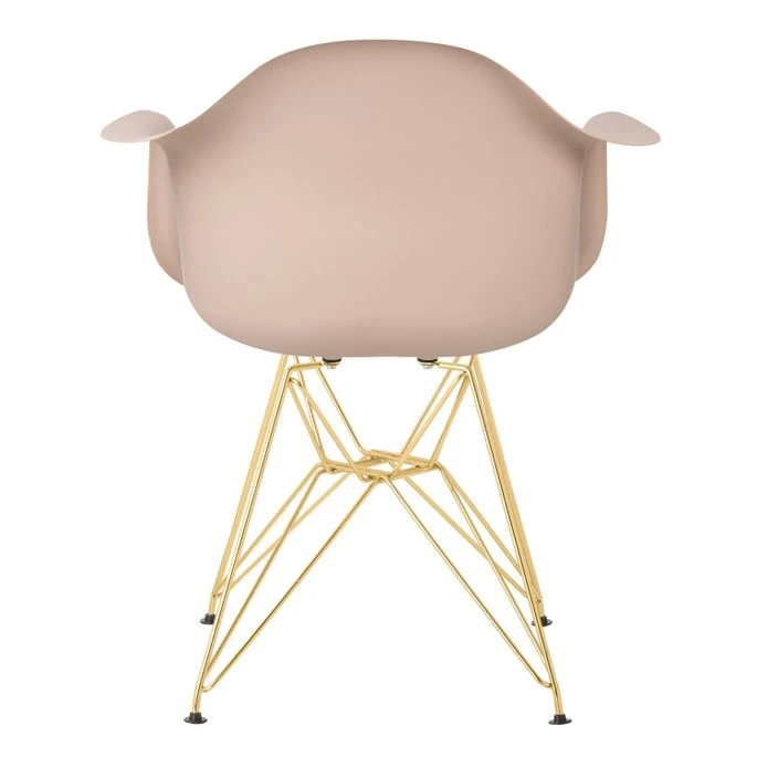 Chaise Avec Accoudoirs Polypropylène Beige Foncé Mate Et Pieds Acier Doré Croizy 3 Chaise Avec Accoudoirs Polypropylène Beige Foncé Mate Et Pieds Acier Doré Croizy – Image 3