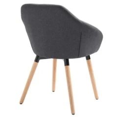 Chaise Avec Accoudoirs Tissu Gris Foncé Et Pieds Bois Clair Packie - Lot De 4 -Chaise Soldes Magasin chaise avec accoudoirs tissu gris fonce et pieds bois clair packie lot de 4 3666722565202 363682