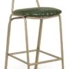 Chaise De Bar Acier Vert Et Doré Addy Hauteur D'assise 73 Cm