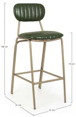 Chaise De Bar Acier Vert Et Doré Addy Hauteur D'assise 73 Cm -Chaise Soldes Magasin chaise de bar acier vert et dore addy hauteur d assise 73 cm 3666722013512 1346622