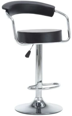 Chaise De Bar Avec Accoudoirs Simili Cuir Noir Ove - Lot De 2