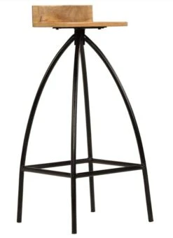 Chaise De Bar Manguier Massif Clair Et Pieds Métal Noir Ive - Lot De 2 -Chaise Soldes Magasin chaise de bar manguier massif clair et pieds metal noir ive lot de 2 3666722575621 330988