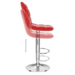 Chaise De Bar Réglable Simili Bordeaux Et Métal Chromé Noria -Chaise Soldes Magasin chaise de bar reglable simili bordeaux et metal chrome 3666722546843 408448