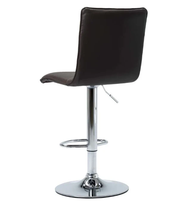 Chaise De Bar Simili Cuir Marron Et Métal Chromé Rand 2 Chaise De Bar Simili Cuir Marron Et Métal Chromé Rand – Image 2