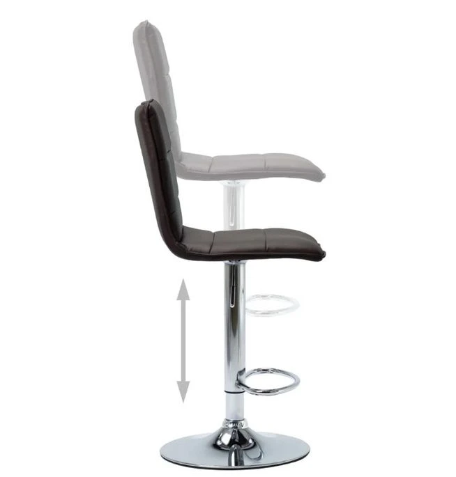 Chaise De Bar Simili Cuir Marron Et Métal Chromé Rand 5 Chaise De Bar Simili Cuir Marron Et Métal Chromé Rand – Image 5