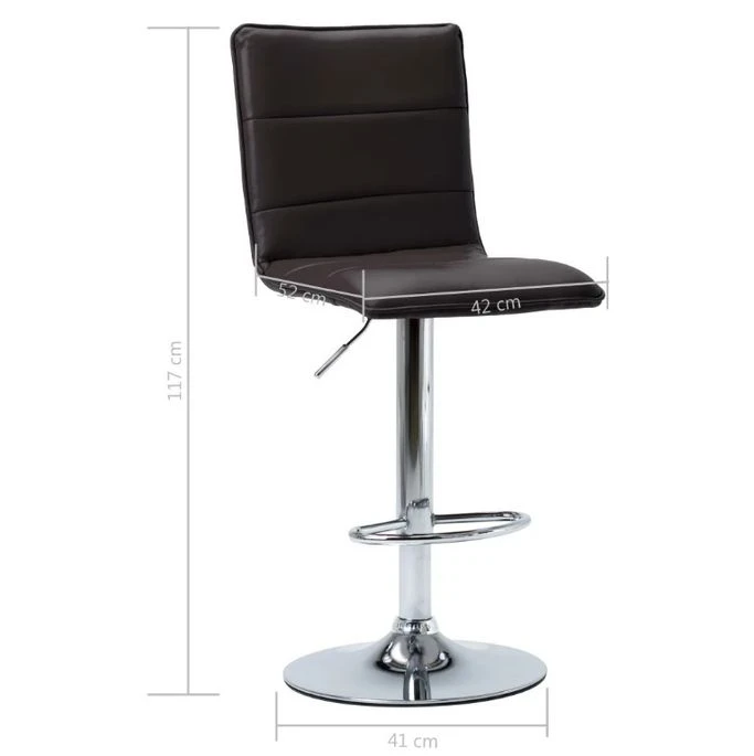 Chaise De Bar Simili Cuir Marron Et Métal Chromé Rand 7 Chaise De Bar Simili Cuir Marron Et Métal Chromé Rand – Image 7