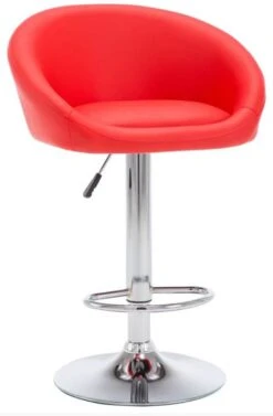 Chaise De Bar Simili Cuir Rouge Et Pieds Métal Chromé Fee - Lot De 2
