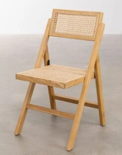 Chaise De Salle à Manger Pliante En Bois De Frêne Clair Et Osier Dukaz - Lot De 2