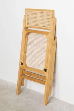 Chaise De Salle à Manger Pliante En Bois De Frêne Clair Et Osier Dukaz - Lot De 2 -Chaise Soldes Magasin chaise de salle a manger pliante en bois de frene clair et osier dukaz lot de 2 1455655