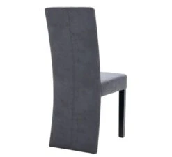 Chaise De Salle à Manger Simili Cuir Daim Gris Et Bois Noir Conor - Lot De 2 -Chaise Soldes Magasin chaise de salle a manger simili cuir daim gris et bois noir conor lot de 2 8719883573908 364459