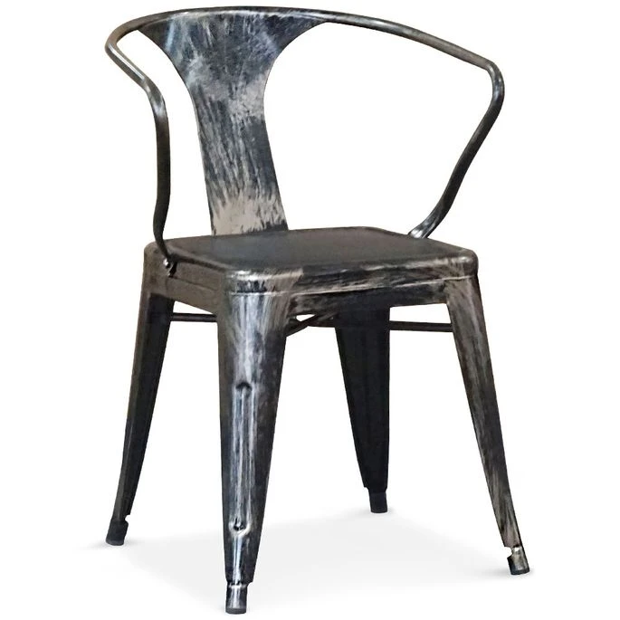 Chaise Empilable Métal Laqué Bronze - Lot De 4 2 Chaise Empilable Métal Laqué Bronze - Lot De 4 – Image 2