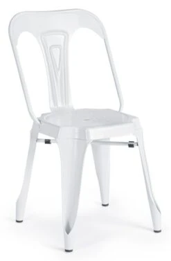 Chaise En Acier Laminé Blanc Minneapolis - Lot De 4