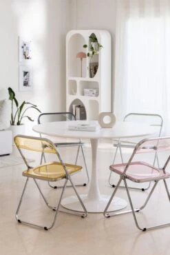 Chaise Pliante Métal Chromé Et Polycarbonate Beige Transparent Pixel -Chaise Soldes Magasin chaise pliante metal chrome et polycarbonate beige transparent pixel 1321608