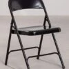 Chaise Pliante Noir Brillant Klea - Lot De 2