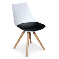 Chaise Polypropylene Blanche Et Assise Noir Paola - Lot De 4